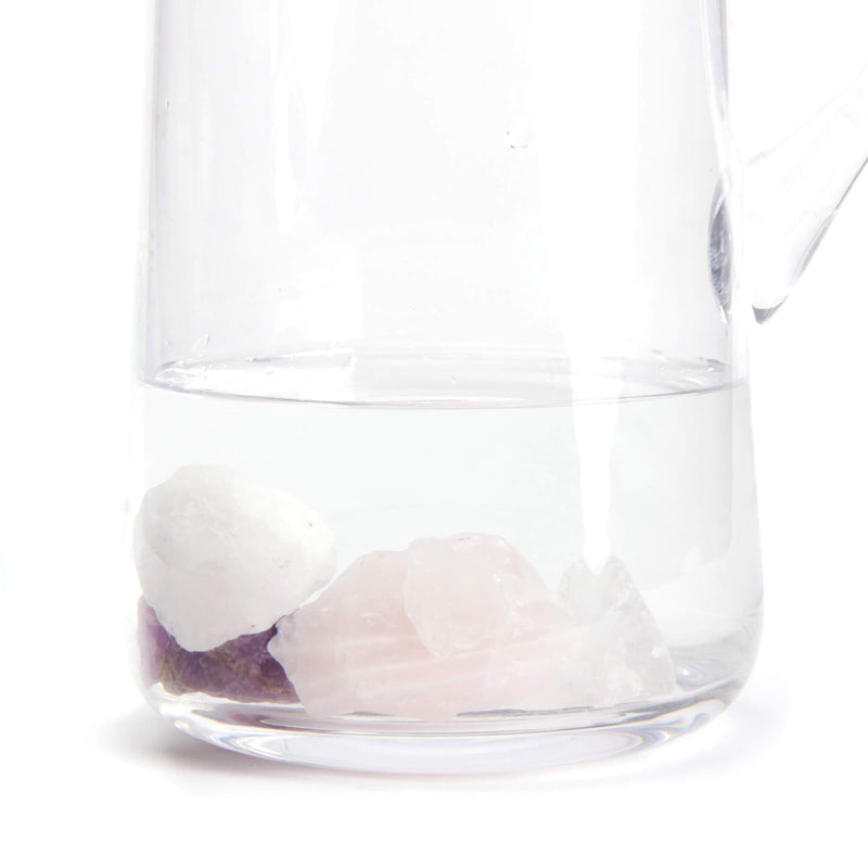 aqasha® Edelstein Rosenquarz, Bergkristall & Amethyst - Wassersteine (130 g)