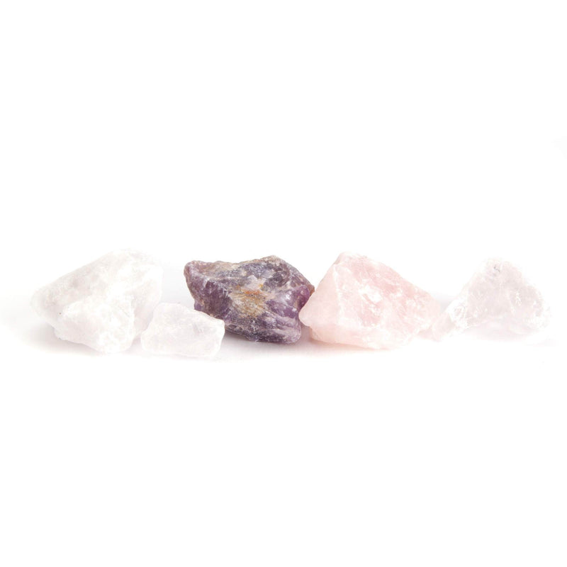 aqasha® Edelstein Rosenquarz, Bergkristall & Amethyst - Wassersteine (130 g)