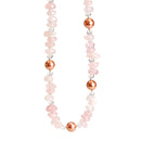 aqasha® Halskette Rosenquarz, Bergkristall & Perle - Halskette - Collier (45x1 cm)