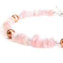 aqasha® Halskette Rosenquarz, Bergkristall & Perle - Halskette - Collier (45x1 cm)