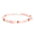 aqasha® Halskette Rosenquarz, Bergkristall & Perle - Halskette - Collier (45x1 cm)