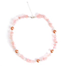 aqasha® Halskette Rosenquarz, Bergkristall & Perle - Halskette - Collier (45x1 cm)