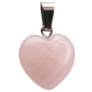 aqasha® Anhänger Rosenquarz - Halskette - Herzform (1,6x1,6 cm)