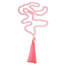 aqasha® Rosenquarz - Halskette - Mala Gebetskette (52x0,5 cm)