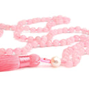 aqasha® Rosenquarz - Halskette - Mala Gebetskette (52x0,5 cm)