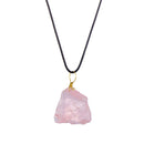aqasha® Anhänger Rosenquarz - Halskette - Rohstein (2,5x2,5 cm)