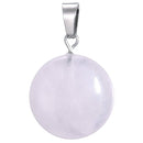 aqasha® Anhänger Rosenquarz - Halskette - Scheibe (2,1x2,1 cm)