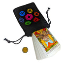 Beutel aus Samt mit Bändel, Spirituelle Symbolik: 7 Chakren