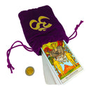 Beutel aus Samt mit Bändel, Spirituelle Symbolik: Om/Aum