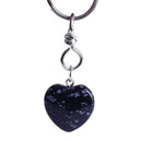 aqasha® Schneeflockenobsidian - Schlüsselanhänger - Herz (3x3 cm)