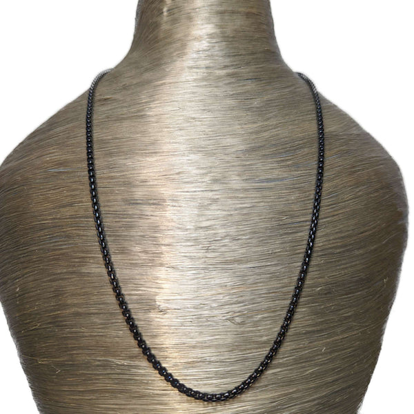 Schlichte Edelstahl Halskette, Schwarz (55cm)