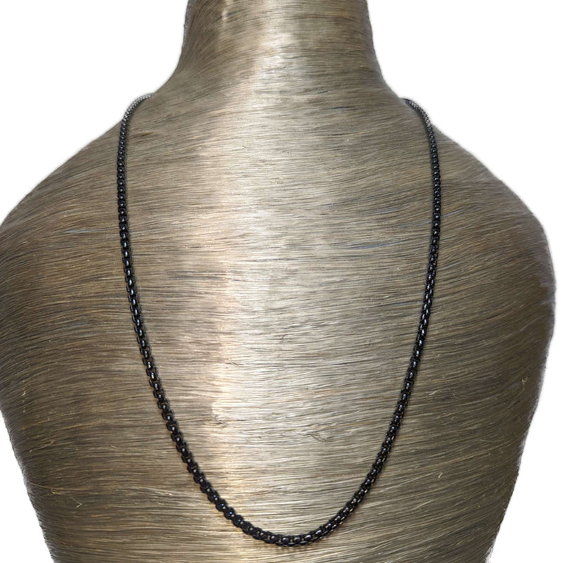 Plain Stainless Steel Necklace, Black (55cm)