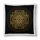 Linda Giese Kunstdruck Kissen / 40x40 cm Shri Yantra schwarzer Hintergrund - Kunstdruck