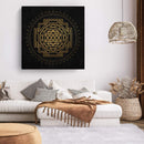 Linda Giese Kunstdruck Shri Yantra schwarzer Hintergrund - Kunstdruck