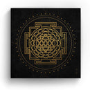 Linda Giese Kunstdruck Leinwand / 20x20 cm Shri Yantra schwarzer Hintergrund - Kunstdruck