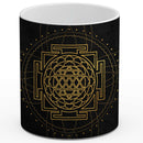 Linda Giese Kunstdruck Tasse / 325 ml Shri Yantra schwarzer Hintergrund - Kunstdruck