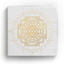Linda Giese Kunstdruck Leinwand / 20x20 cm Shri Yantra weißer Hintergrund - Kunstdruck