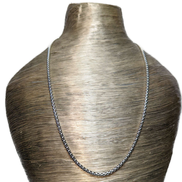 Schlichte Edelstahl Halskette, Silber (55cm)