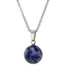 aqasha® Anhänger Sodalith - Halskette - Kugel (1,4x1,4 cm)