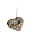 Räucherstäbchen- & Teelichthalter Herz aus Speckstein (11,5x10cm)