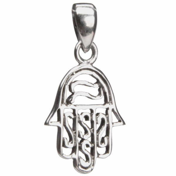 aqasha® Anhänger Sterlingsilber 925 - Halskette - Hand der Fatima (2x1,4 cm)