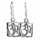 aqasha® Ohrringe Sterlingsilber 925 - Ohrschmuck - Om (1,5x1,3 cm)