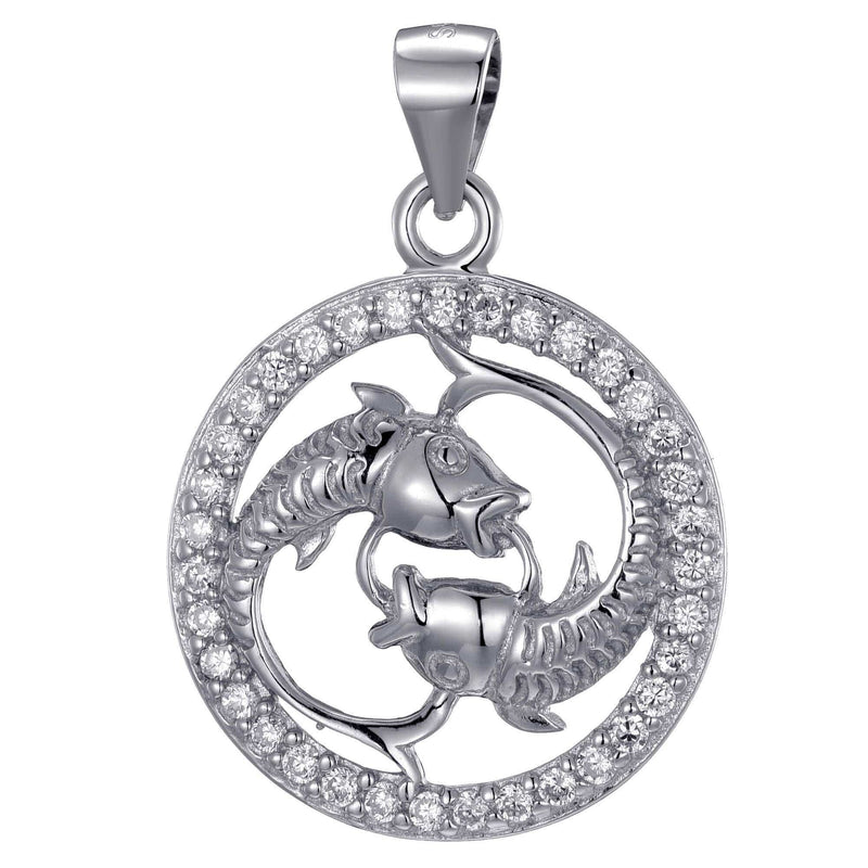 Antonia Langsdorf Anhänger Sternzeichen Fische - Halskette - 925 Silber (2,2x1,9 cm)