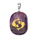 aqasha® Anhänger Sternzeichen Fische - Halskette - Amethyst (4x3 cm)