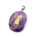 aqasha® Anhänger Sternzeichen Jungfrau - Halskette - Amethyst (4x3 cm)