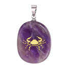 aqasha® Anhänger Sternzeichen Krebs - Halskette - Amethyst (4x3 cm)