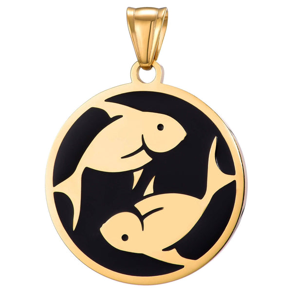 aqasha® Anhänger Sternzeichen Schmuck - Halskette - Fische (3,3x3,3 cm)