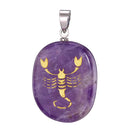 aqasha® Anhänger Sternzeichen Skorpion - Halskette - Amethyst (4x3 cm)