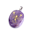 aqasha® Anhänger Sternzeichen Skorpion - Halskette - Amethyst (4x3 cm)