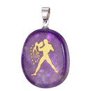 aqasha® Anhänger Sternzeichen Wassermann - Halskette - Amethyst (4x3 cm)