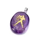 aqasha® Anhänger Sternzeichen Wassermann - Halskette - Amethyst (4x3 cm)