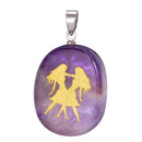 aqasha® Anhänger Sternzeichen Zwilling - Halskette - Amethyst (4x3 cm)