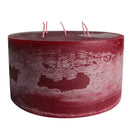 aqasha® Stumpenkerze Mon Ami Fünf Dochte - Paraffin - dunkelrot (Höhe: 10cm, Ø = 19cm)