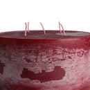 aqasha® Stumpenkerze Mon Ami Fünf Dochte - Paraffin - dunkelrot (Höhe: 10cm, Ø = 19cm)