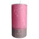 aqasha® Stumpenkerze Mon Ami Rustique - Paraffin - rosa (Höhe: 20cm, Ø = 10cm)