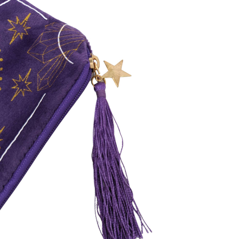 Tarot Pouch with Zipper, The Stars, Purple