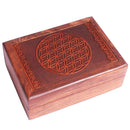 aqasha® Deko Tarot- und Schmuckkistchen "Blume des Lebens" (17,5x13x6,5 cm)