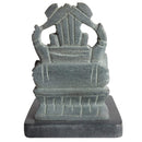 aqasha® Teelichthalter - Speckstein - Ganesha - graun/schwarz (14x10 cm)