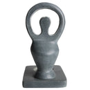 aqasha® Teelichthalter - Speckstein - Göttin - graun/schwarz (14x10 cm)