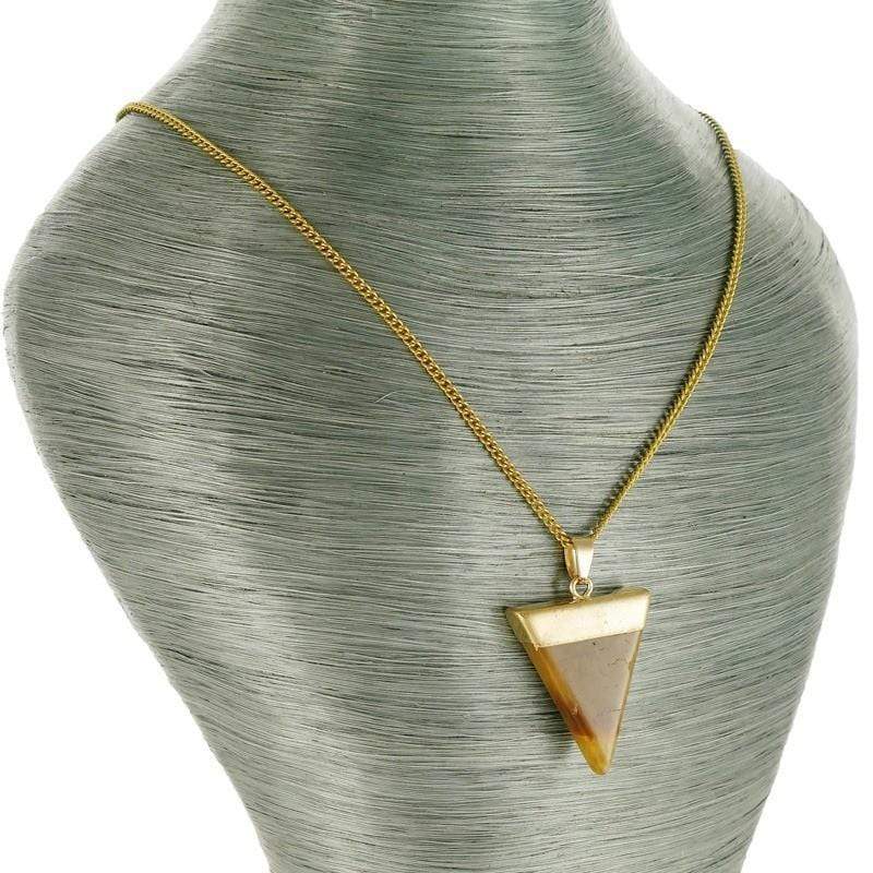 aqasha® Halskette Tigerauge - Halskette - Dreieck (3 x 2,4 cm)