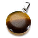 aqasha® Anhänger Tigerauge - Halskette - Scheibe (2,1x2,1 cm)
