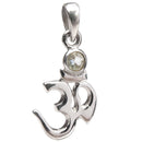 aqasha® Anhänger Topas, Sterlingsilber 925 - Halskette - Om (2,4x1,4 cm)