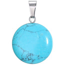 aqasha® Anhänger Türkis - Halskette - Scheibe (2,1x2,1 cm)