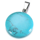 aqasha® Anhänger Türkis - Halskette - Scheibe (2,1x2,1 cm)