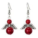 aqasha® Ohrringe Türkis rot - Ohrring - Engel (2x1,5 cm)