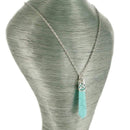 aqasha® Halskette Türkis (synth.) - Halskette - Prismatropfen - (5,8x1 cm)